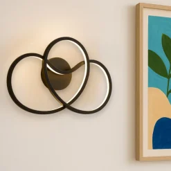 Applique Da Parete-Eglo giannella applique da parete nera led 12w 3000k design moderna