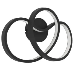 Applique Da Parete-Eglo giannella applique da parete nera led 12w 3000k design moderna