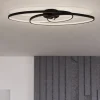 Plafoniere Moderne-Eglo giannella plafoniera per soggiorno nera led 36w 3000k design moderna