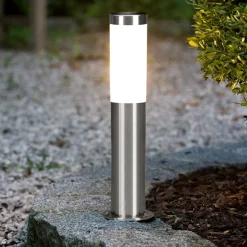 Lampioni Da Giardino-Eglo helsink lampioncino da giardino cilindro acciaio inox