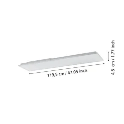 Plafoniere Moderne-Eglo herrora plafoniera led 120x30 bianca 32w controllo remoto app da 2700k a 6500k