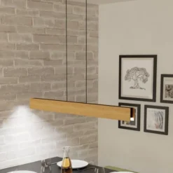 Lampadari Cucina-Eglo lampadario a barra per cucina in legno led rgb 2700k a 6500k controllo remoto app