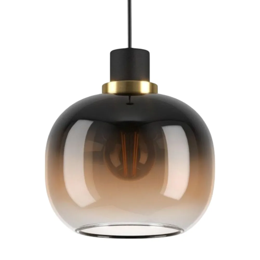 Lampadari Moderni-Eglo lampadario moderno vetri marrone per soggiorno oilella