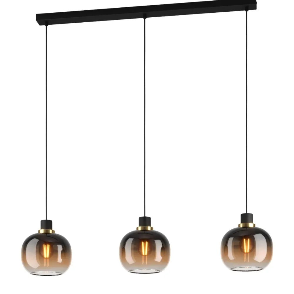 Lampadari Moderni-Eglo lampadario moderno vetri marrone per soggiorno oilella