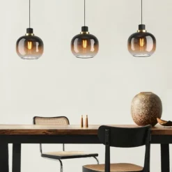 Lampadari Moderni-Eglo lampadario moderno vetri marrone per soggiorno oilella