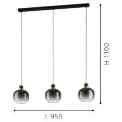Lampadari Moderni-Eglo lampadario moderno vetri marrone per soggiorno oilella