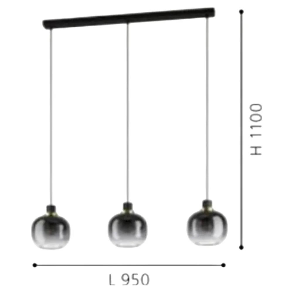 Lampadari Moderni-Eglo lampadario moderno vetri marrone per soggiorno oilella