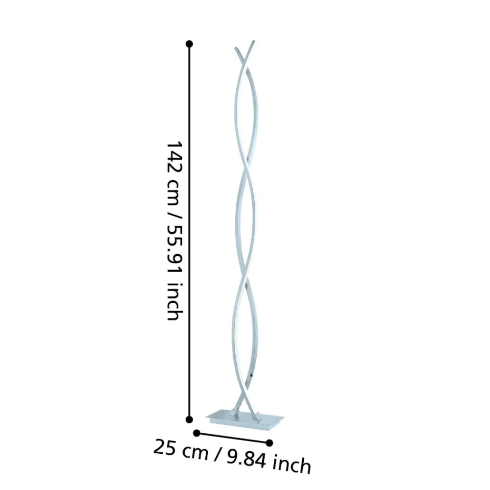 Lampade Da Terra-Eglo lasana lampada da terra intrecciata led 36w 3000k design moderna cromo