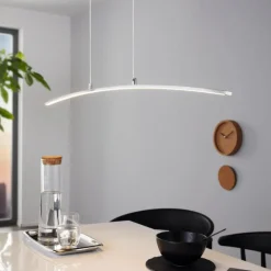 Lampadari Cucina-Eglo lasana lampadario led 30w 3000k cromato 30w per cucina