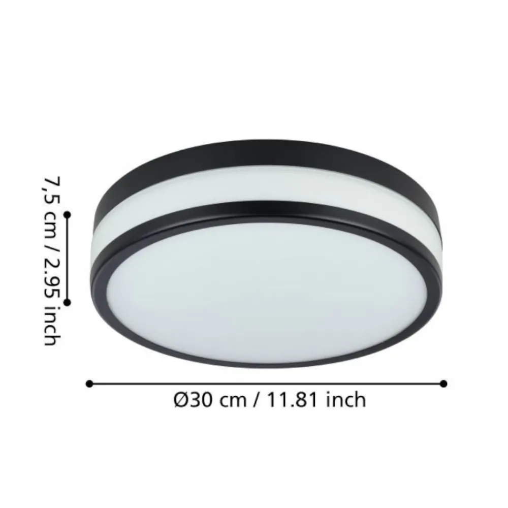 Plafoniere Bagno-Eglo led palermo plafoniera da bagno in vetro satinato led 3000k ip44
