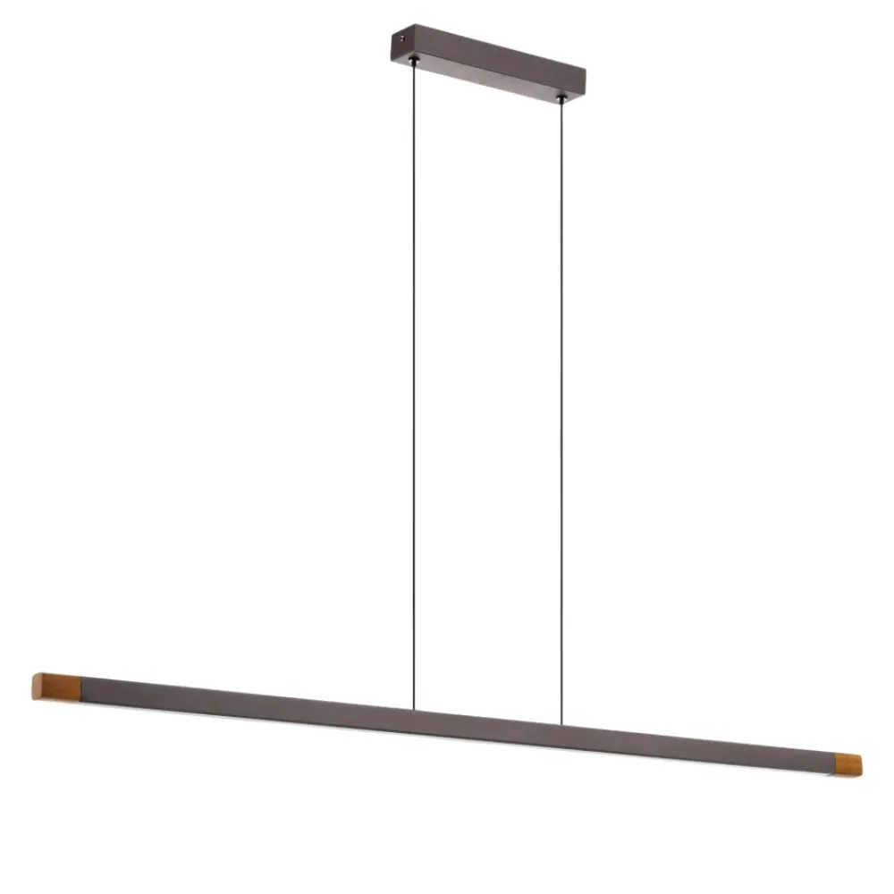 Lampadari Moderni-Eglo lisciana lampadario effetto legno led 22w 3000k per tavolo sala da pranzo
