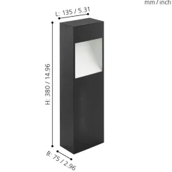 Lampioni Da Giardino-Eglo manfria lampioncino da giardino moderno led 10w 3000k antracite