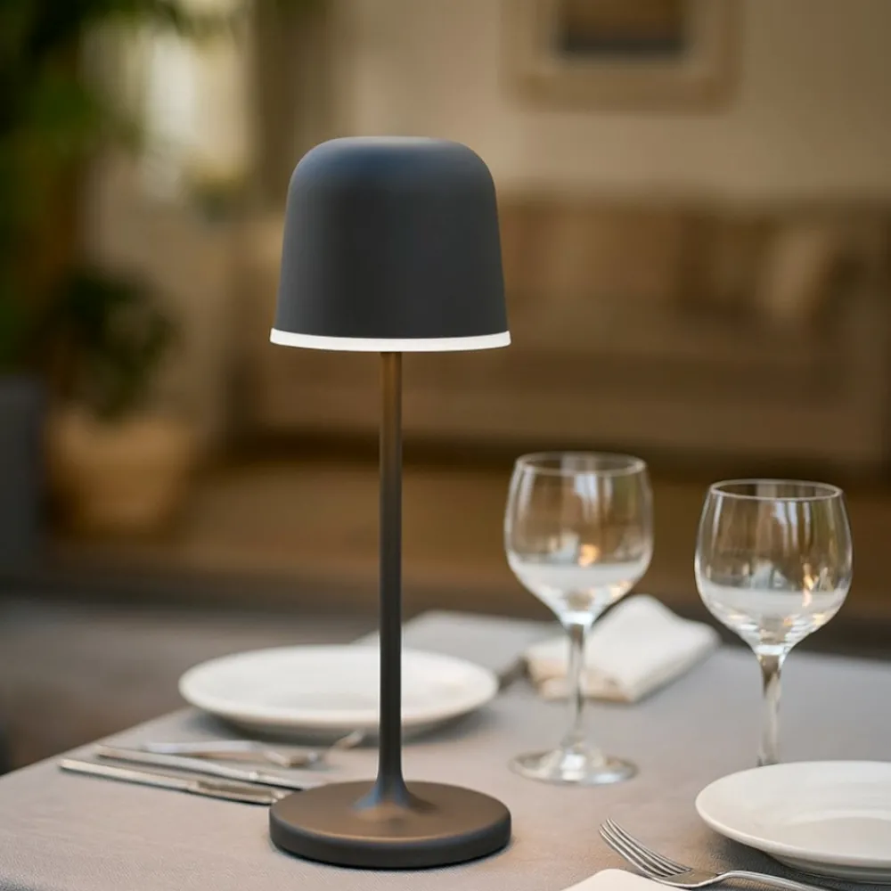 Lampade Da Tavolino Esterno-Eglo mannera lampada da tavolo per esterno portatile nera