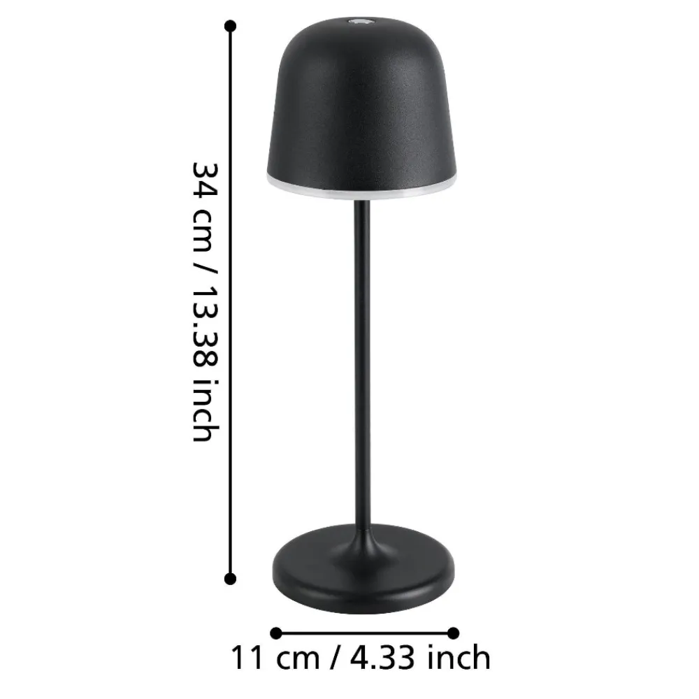 Lampade Da Tavolino Esterno-Eglo mannera lampada da tavolo per esterno portatile nera