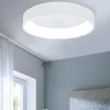 Plafoniere Moderne-Eglo marghera plafoniera led 34w 3000k dimmerabile rotonda bianca moderna