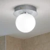 Plafoniere Bagno-Eglo mosiano plafoniera da bagno con sfera bianca led 3000k ip44