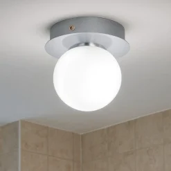 Plafoniere Bagno-Eglo mosiano plafoniera da bagno con sfera bianca led 3000k ip44