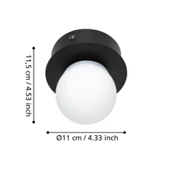 Plafoniere Bagno-Eglo mosiano plafoniera da bagno con sfera bianca led 3000k ip44