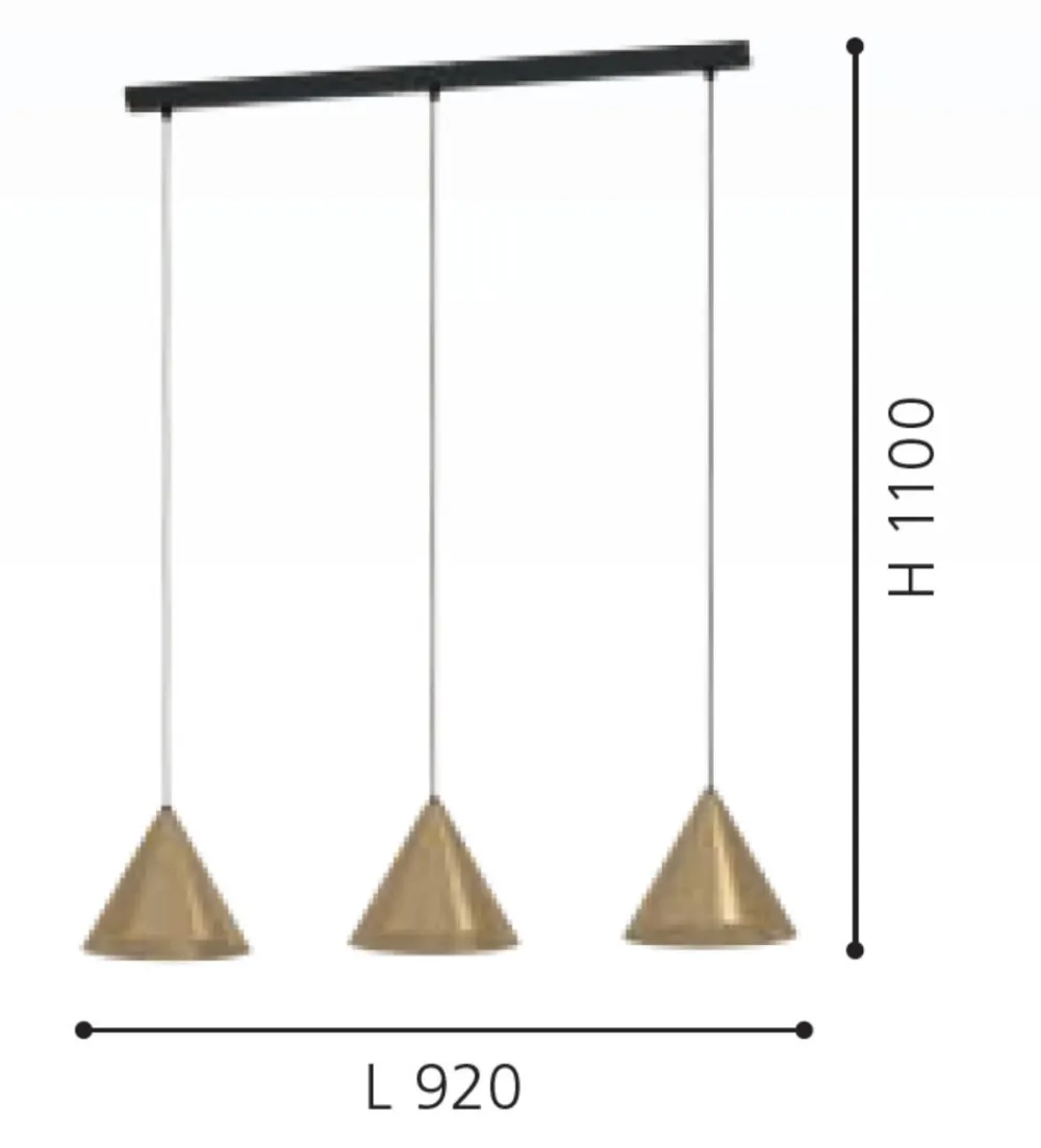 Lampadari Cucina-Eglo narices lampadario dorato per cucina