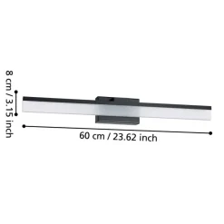 Applique Da Bagno-Eglo palmital applique da bagno nero per specchio led 3000k ip44