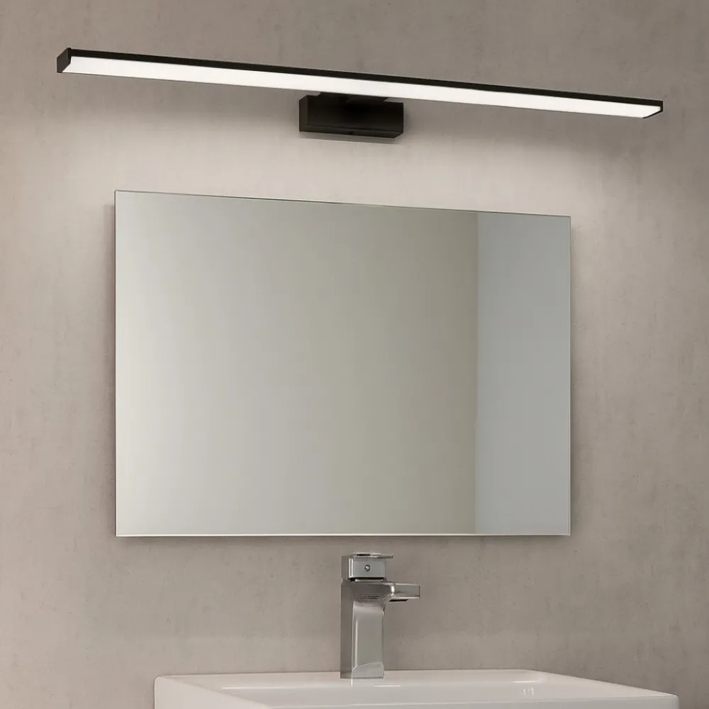 Applique Da Bagno-Eglo pandella applique da bagni nera per specchio led 14w 4000k