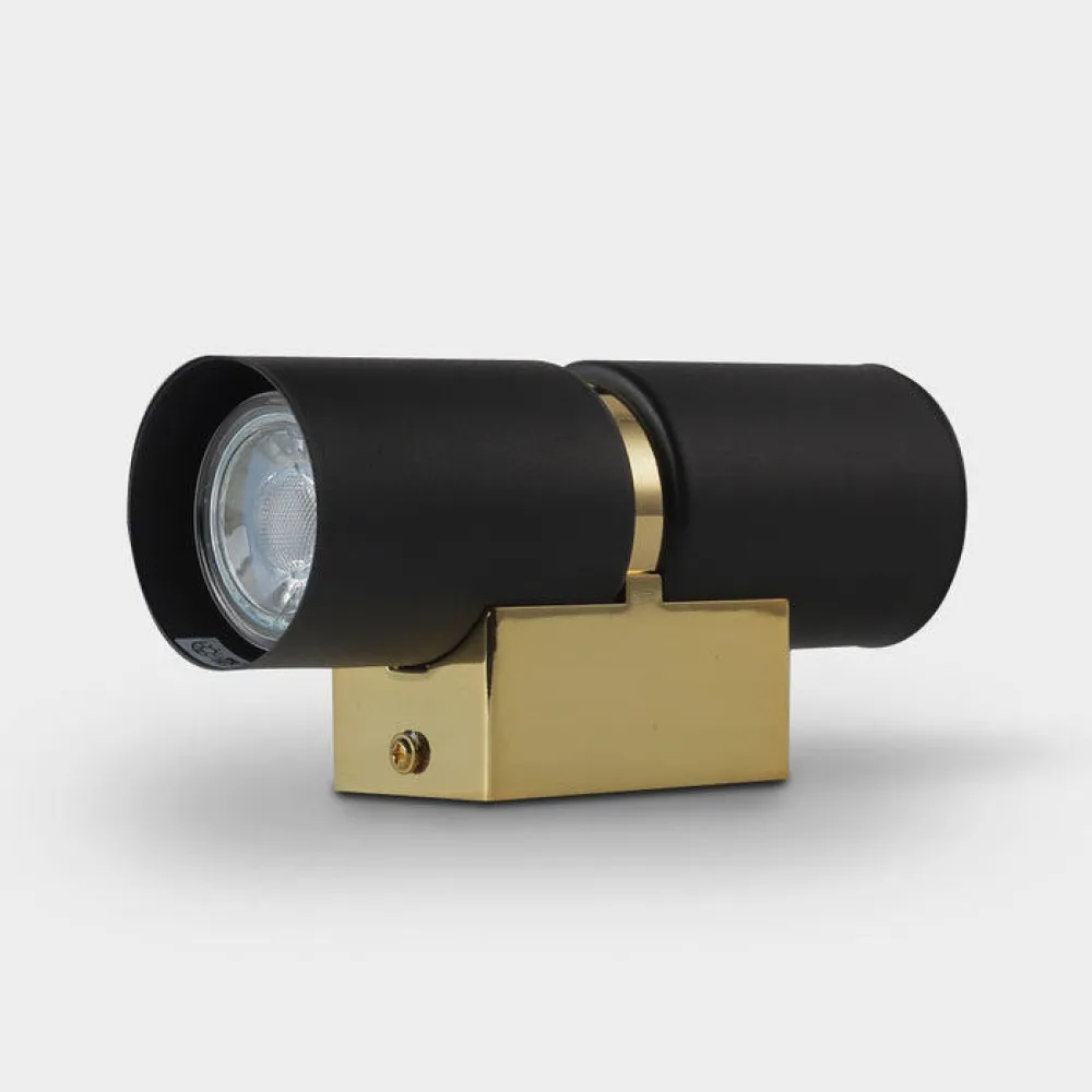 Applique Da Parete-Eglo passa applique lampada da parete cilindro nero oro