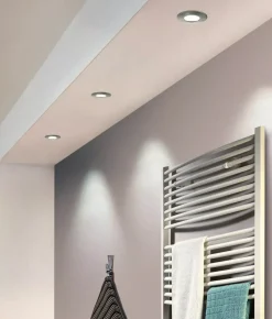 Faretti Da Incasso-Eglo pineda faretto da incasso per bagno doccia 6w 3000k cromo rotondo