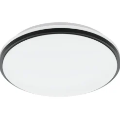 Plafoniere Bagno-Eglo pinetto plafoniera da bagno rotonda bianca e nera led 4000k ip44