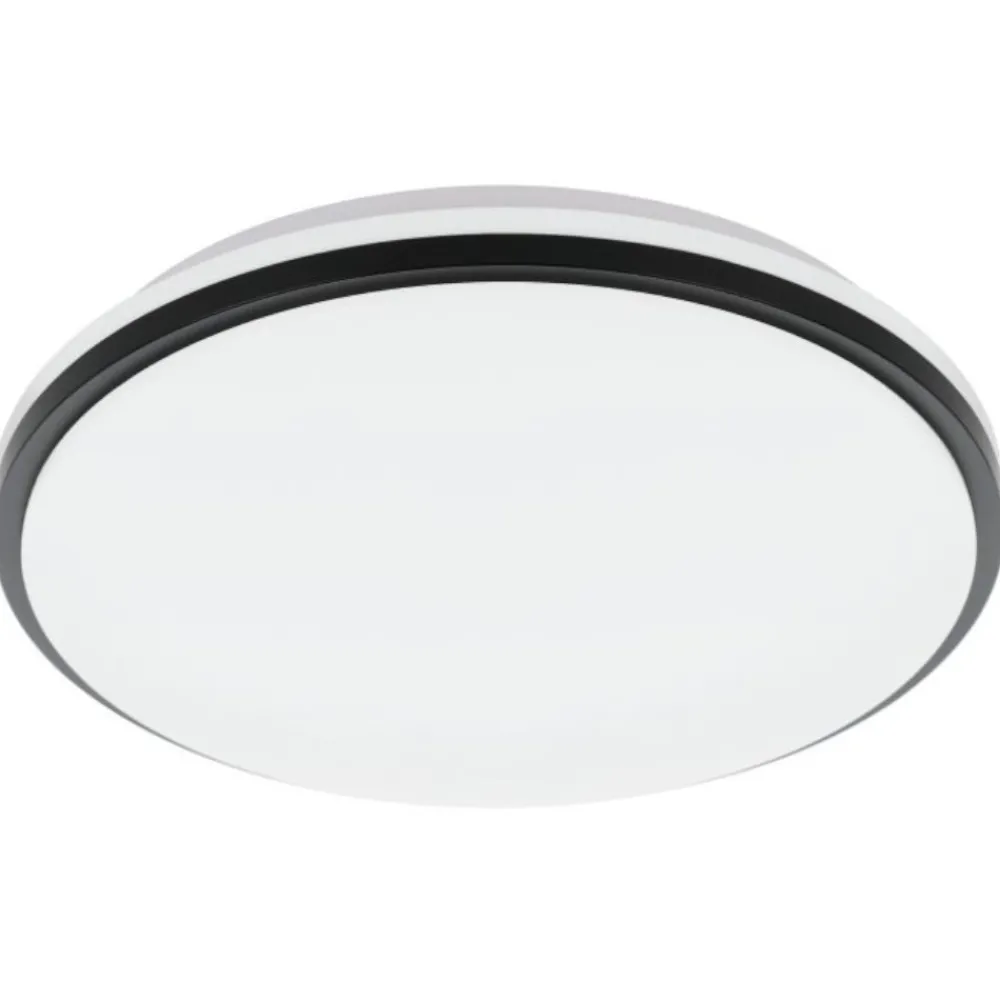 Plafoniere Bagno-Eglo pinetto plafoniera da bagno rotonda bianca e nera led 4000k ip44
