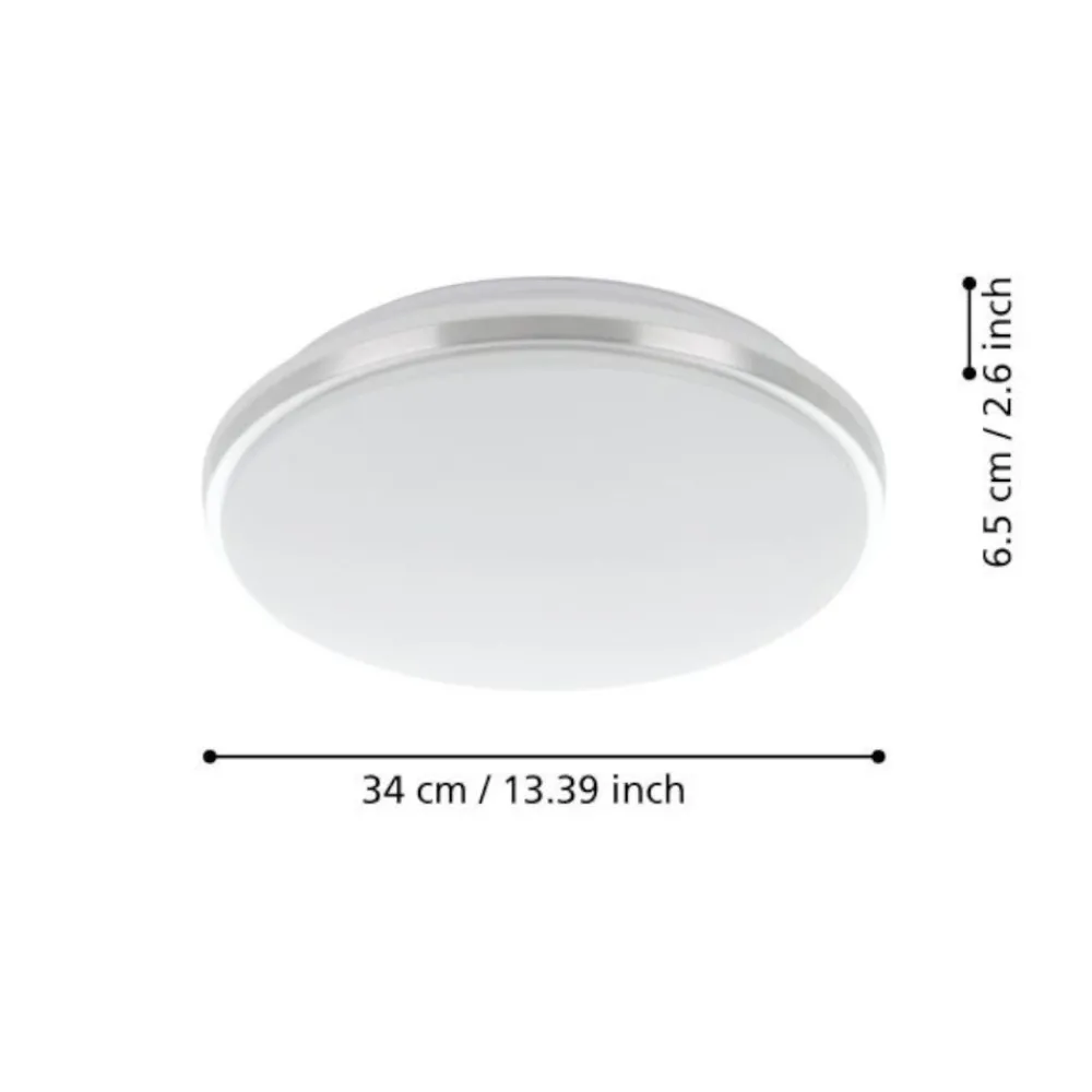 Plafoniere Bagno-Eglo pinetto plafoniera da bagno colore cromo led 4000k ip44