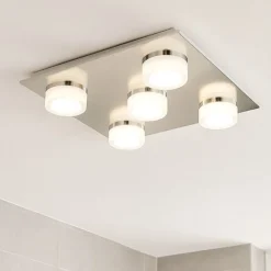 Plafoniere Bagno-Eglo plafoniera da bagno romendo 5 luci led 3000k ip44