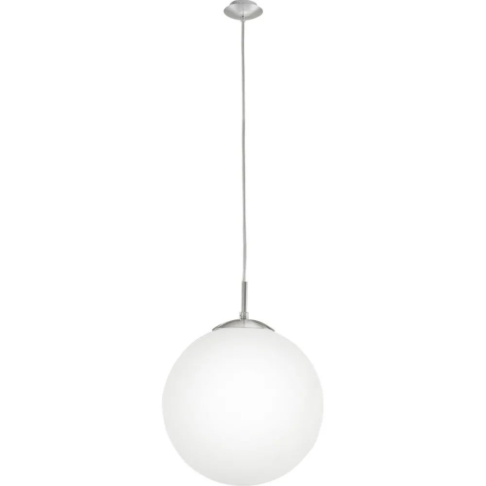 Lampadari Cucina-Eglo rondo lampadario pendente per cucina sfera vetro bianco