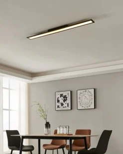 Plafoniere Moderne-Eglo salobrena plafoniera led 2700k-6500k nera dimmerabile controllo remoto app smart