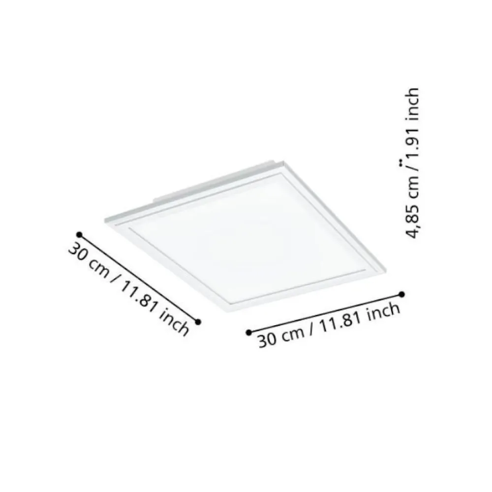 Plafoniere Moderne-Eglo salobrena plafoniera led dimmerabile 2700k-65000k quadrata controllo remoto app
