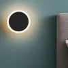 Applique Camera Da Letto-Eglo talamello applique camera da letto rotonda nera led 12w 3000k
