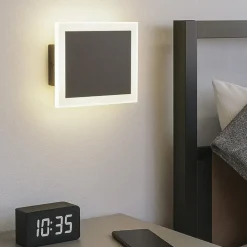 Applique Camera Da Letto-Eglo talamello applique per camera da letto moderna nera led 12w 3000k