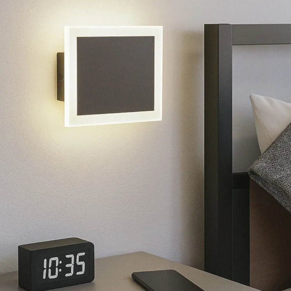 Applique Camera Da Letto-Eglo talamello applique per camera da letto moderna nera led 12w 3000k