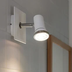 Applique Da Bagno|Faretti Da Soffitto-Eglo tamara applique da bagno orientabile bianco cromo