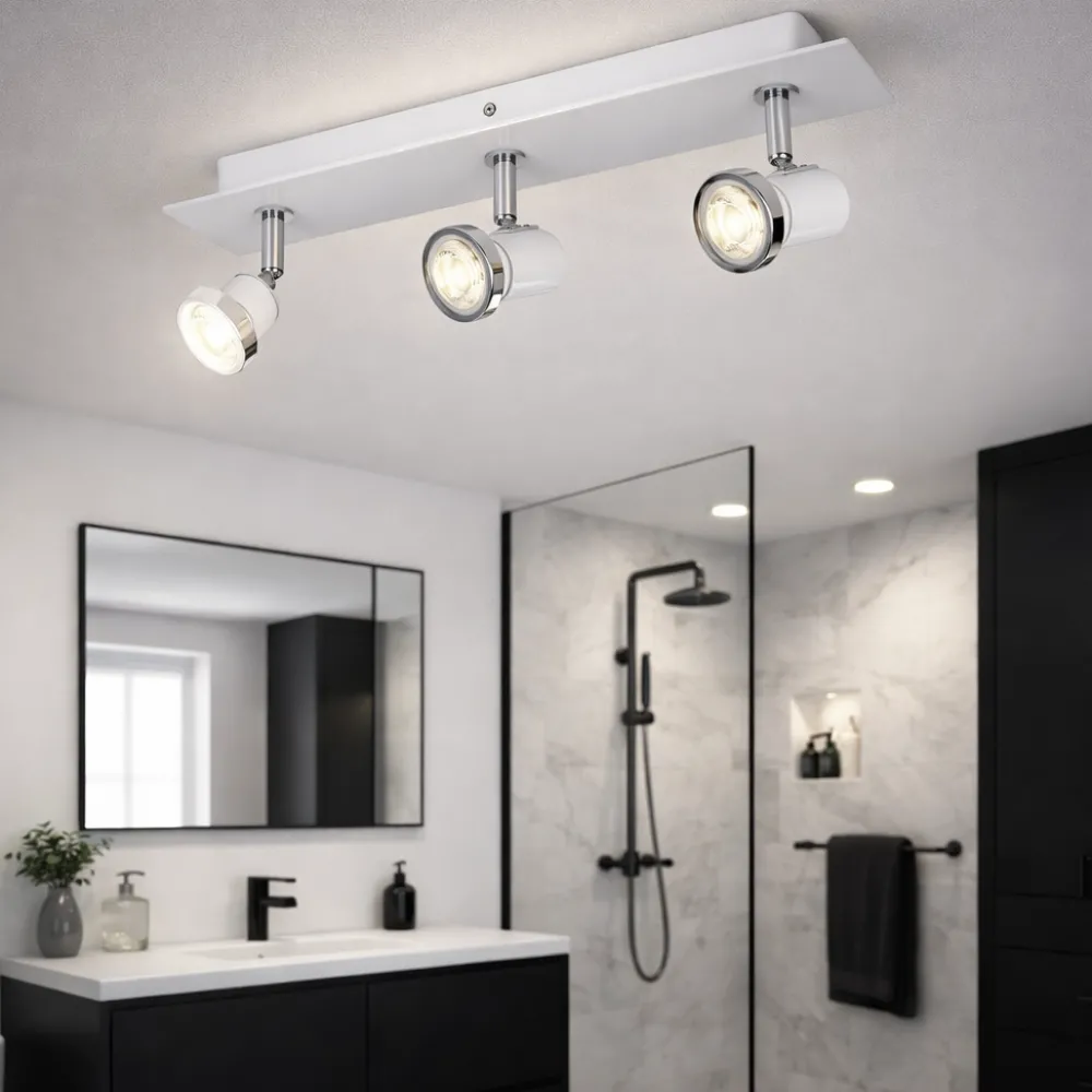 Plafoniere Bagno-Eglo tamara plafoniera da bagno con faretti orientabili gu10 3000k ip44