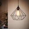 Lampade A Sospensione-Eglo tarbes lampada a sospensione per isola cestino nero