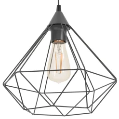Lampade A Sospensione-Eglo tarbes lampada a sospensione per isola cestino nero