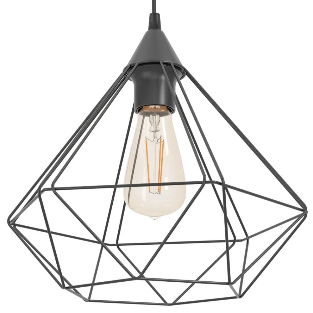 Lampade A Sospensione-Eglo tarbes lampada a sospensione per isola cestino nero