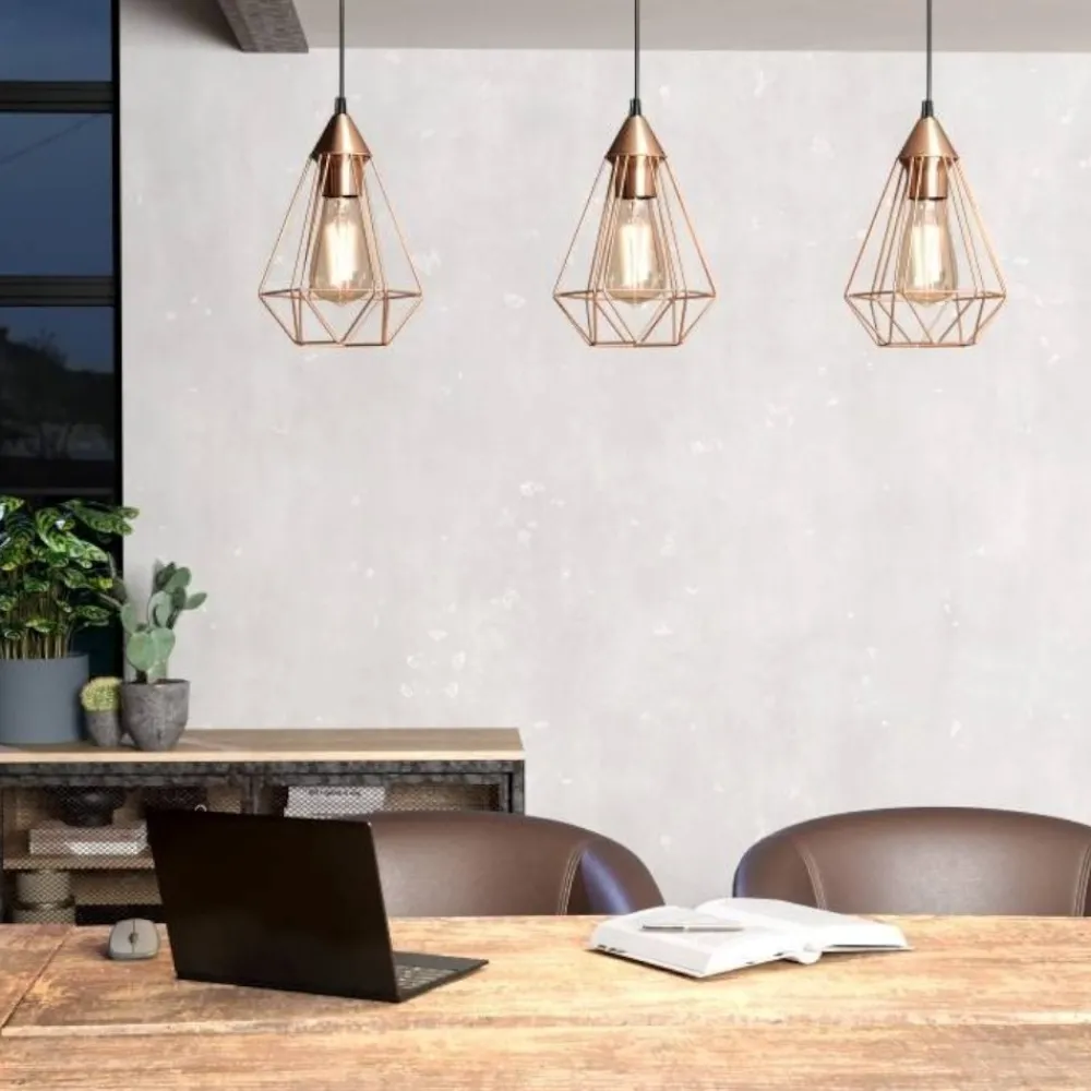 Lampadari Moderni-Eglo tarbes lampadario per salotto rame lucido