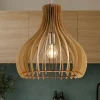 Lampadari Cucina-Eglo tindori lampadario da cucina per penisola moderna legno acero