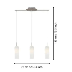 Lampadari Cucina-Eglo troy 3 lampadario per cucina moderna cilindri