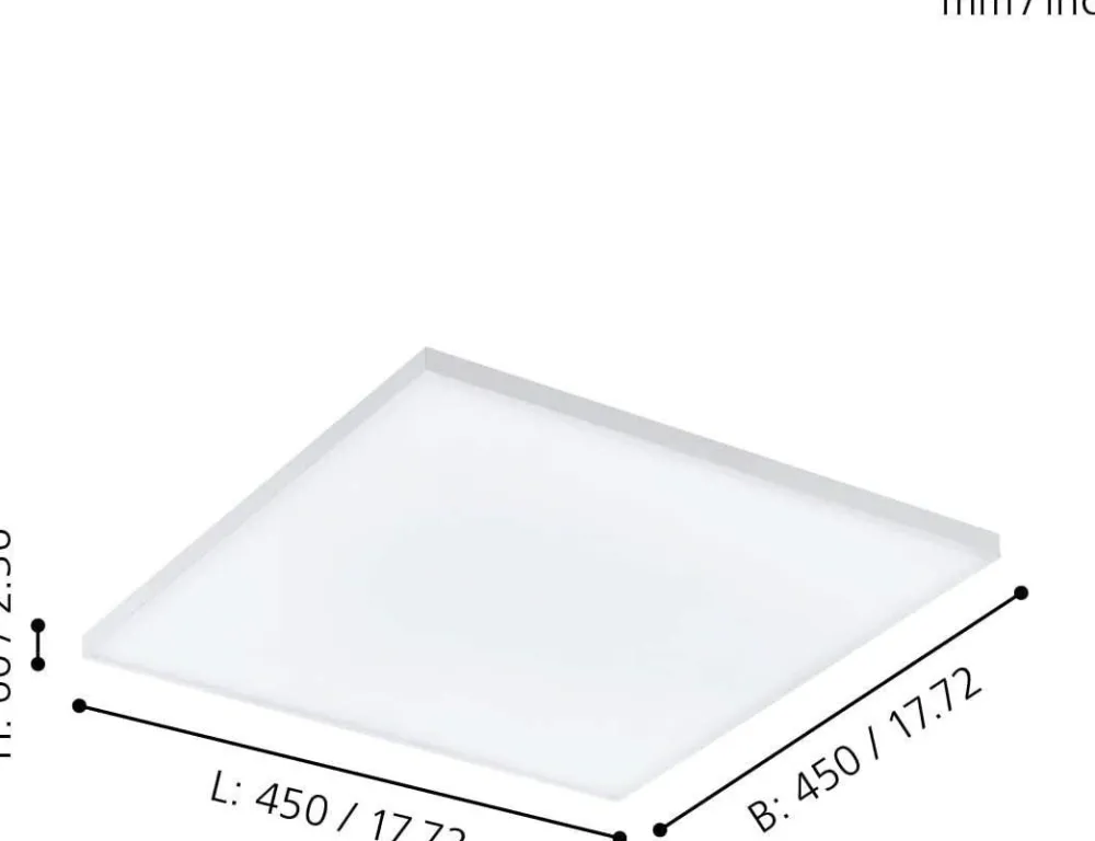 Plafoniere Moderne-Eglo turcona plafoniera led 4000k quadrata bianca