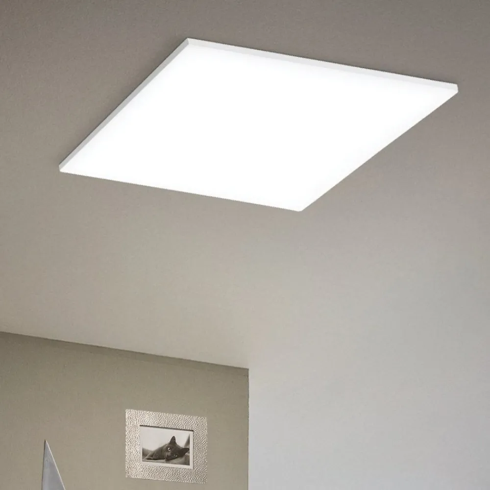 Plafoniere Moderne-Eglo turcona plafoniera led 60x60 33w 4000k quadrata bianca per cucina