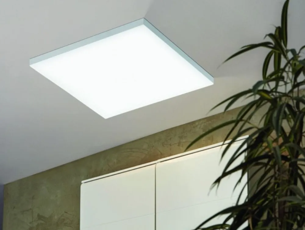 Plafoniere Moderne-Eglo turcona plafoniera led 60x60 33w 4000k quadrata bianca per cucina