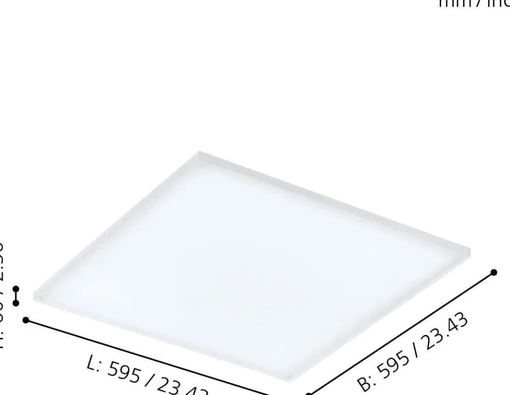 Plafoniere Moderne-Eglo turcona plafoniera led 60x60 33w 4000k quadrata bianca per cucina
