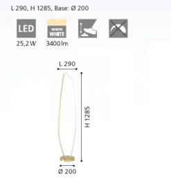 Lampade Da Terra-Eglo vallerosa lampada da terra oro ottone design moderna led 25w 3000k